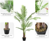 Nettenevime Yapay Ağaç Areka Ağacı Palmiye Ağacı Salon Bitkisi 195cm 21Yaprak thumbnail 3