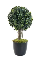 Nettenevime Yapay Ağaç Şimşir Top Tek Toplu 18x35cm Siyah Saksılı thumbnail 1