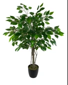 Nettenevime Yapay Ağaç Benjamin 2 Gövdeli Çalılı 90*60cm Siyah Plastik Saksılı thumbnail 2