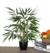 Nettenevime Yapay Ağaç Bambu Ağacı 4 Gövdeli 50X35 Siyah Plastik Saksılı thumbnail 2