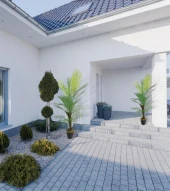 Nettenevime Yapay Ağaç Areka Ağacı Palmiye Ağacı Salon Bitkisi Doğal Palmiye Lifi Gövde 130 cm 20 Yaprak thumbnail 2