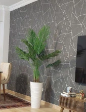 Nettenevime Yapay Ağaç Areka Ağacı Beyaz Uzun Kumsal Vazoda Palmiye Ağacı Yapay Areka 190cm thumbnail 1