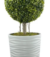 Nettenevime Yapay Ağaç Beyaz Uzun Kumsal Vazoda Şimşir Top 2 Toplu 130cm thumbnail 4