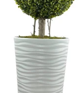 Nettenevime Yapay Ağaç Beyaz Uzun Kumsal Vazoda Şimşir Top 2 Toplu 130cm thumbnail 5