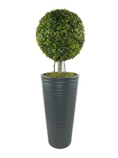 Nettenevime Yapay Ağaç Antrasit Uzun Kumsal Vazoda Şimşir Top Tek Toplu 105cm - 1