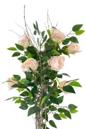 Nettenevime Yapay Ağaç Pembe Gül Ağacı 90cm Doğal Salex Dallı thumbnail 3