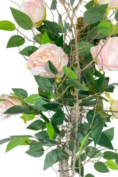 Nettenevime Yapay Ağaç Pembe Gül Ağacı 90cm Doğal Salex Dallı thumbnail 6