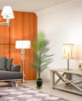 Nettenevime Yapay Ağaç Areka Ağacı Salon Bitkisi Siyah Gold Metal Vazoda 130 cm 12 Yaprak thumbnail 2