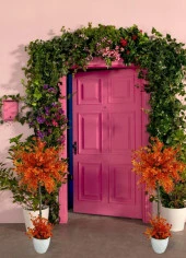 Nettenevime Yapay Ağaç Turuncu Top Kafalı Lotus Ağacı Beyaz Saksılı 90cm thumbnail 2