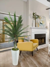 Nettenevime Yapay Ağaç Coco Palmiye Ağacı Beyaz Kumsal Vazoda 190*80 cm thumbnail 2