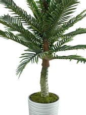 Nettenevime Yapay Ağaç Coco Palmiye Ağacı Beyaz Kumsal Vazoda 190*80 cm thumbnail 4