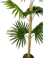 Nettenevime Yapay Ağaç Fanpalm 8Yaprak 85*45cm Yelpaze Palmiye Siyah Aleminyum Saksı thumbnail 6