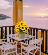 Nettenevime Yapay Çiçek Ay Çiçeği 18 Çiçekli Keten Saksılı Dekoratif Süs Çiçeği - 6