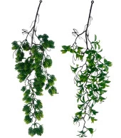 Nettenevime Yapay Çiçek Sarkan Doğal Dallı 2Li Set Mix Kozalak Çiçeği ve Fejka 70cm Yapay Sarmaşık Yeşil - 1