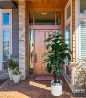 Nettenevime Yapay Çiçek Monstera Yeşil Deve Tabanı 3Katlı 135cm 54Yaprak Gümüş Kemerli Beyaz Saksıda Yapay Bitki thumbnail 4