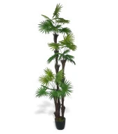 Nettenevime Yapay Ağaç Palmiye Fanpalm 3Katlı 24Yaprak Siyah Plastik Saksıda 165*65cm thumbnail 1