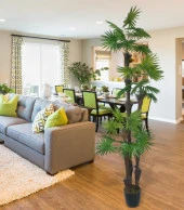 Nettenevime Yapay Ağaç Palmiye Fanpalm 3Katlı 24Yaprak Siyah Plastik Saksıda 165*65cm thumbnail 6