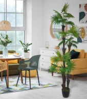 Nettenevime Yapay Ağaç Palmiye Fanpalm 3Katlı 24Yaprak Siyah Plastik Saksıda 165*65cm thumbnail 7