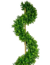 Nettenevime Yapay Ağaç Spiral Şimşir Ağacı 160cm Bambu Saplı Salon Bitkisi Düz Yeşil - 2