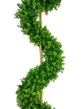 Nettenevime Yapay Ağaç Spiral Şimşir Ağacı 160cm Bambu Saplı Salon Bitkisi Düz Yeşil - 3