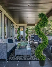 Nettenevime Yapay Ağaç Spiral Şimşir Ağacı 160cm Bambu Saplı Salon Bitkisi Düz Yeşil - 7