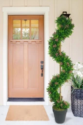 Nettenevime Yapay Ağaç Spiral Pembe Pıtırcıklı Şimşir Ağacı 160cm Bambu Saplı Salon Bitkisi - 6