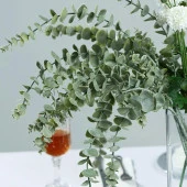3lü Set Yapay Çiçek Pastel Yeşil Okaliptus 3Dallı Uzun Dal 76cm Eucalyptus - 8