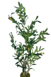 Yapay Çiçek Zeytin Ağacı Doğal Gövdeli Galvaniz Siyah Saksıda 95cm Yapay Ağaç - 5