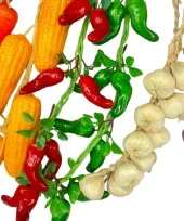 Nettenevime Yapay Sebze Salkımı 6lı Set Süs Sahte Yapay Meyve Sebze Karışık Paket thumbnail 2