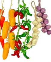 Nettenevime Yapay Sebze Salkımı 6lı Set Süs Sahte Yapay Meyve Sebze Karışık Paket thumbnail 5