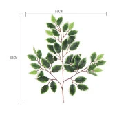 Nettenevime Yapay Çiçek Benjamin Yaprağı Yeşil Beyaz Detaylı  Ağaç Yaprağı thumbnail 3