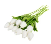 Nettenevime Yapay Çiçek Islak Lale Gerçeksi Doku 10lu BEYAZ thumbnail 1