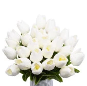 Nettenevime Yapay Çiçek Islak Lale Gerçeksi Doku 10lu BEYAZ thumbnail 4