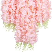 Nettenevime Sarkan Yapay Çiçek Akasya PEMBE AÇIK 80 cm 3 Sarkan Dallı 12 ADET BAĞ thumbnail 3