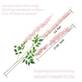 Nettenevime Sarkan Yapay Çiçek Akasya PEMBE AÇIK 80 cm 3 Sarkan Dallı 12 ADET BAĞ thumbnail 5