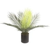 Nettenevime Yapay Çiçek Palmiye Metal Mat Siyah Saksılı Areka Yapay Bitki Salon Çiçeği 9 Yaprak thumbnail 1