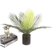 Nettenevime Yapay Çiçek Palmiye Metal Mat Siyah Saksılı Areka Yapay Bitki Salon Çiçeği 9 Yaprak thumbnail 2