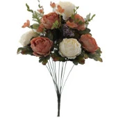 Nettenevime Yapay Çiçek Somon Krem 7 Kafalı Erengül Demeti Büyük Boy thumbnail 1