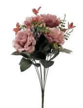 Nettenevime Yapay Çiçek Büyük Demet 6 Kafalı Gül Demeti Ve Cipsolu Gül Kurusu thumbnail 1