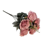 Nettenevime Yapay Çiçek Büyük Demet 6 Kafalı Gül Demeti Ve Cipsolu Gül Kurusu thumbnail 2