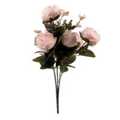 Nettenevime Yapay Çiçek Pembe Açık Renkli 7 Kafalı Eren Gül Demeti Büyük Boy thumbnail 2