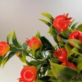 Nettenevime Yapay Çiçek Gri Seramik Saksıda Kırmızı Nar Ağacı thumbnail 2