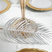 Nettenevime Yapay Çiçek Palmiye Yaprağı Gümüş Silver Renk 3 ADET Yapay Yaprak thumbnail 5