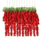 Nettenevime Sarkan Yapay Çiçek Akasya KIRMIZI 80 cm 3 Sarkan Dallı 12 ADET BAĞ thumbnail 1