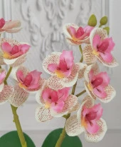 Nettenevime Beton Saksılı Yapay Orkide Pileli Etek Saksılı Pembe Açık Mini Yapay Orkide - 3