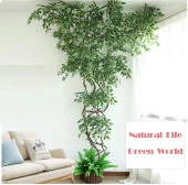 Nettenevime Yapay Çiçek 12 Adet Benjamin Yaprağı Yeşil Beyaz Ağaç Yaprağı thumbnail 2