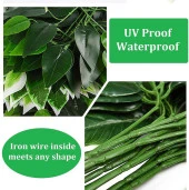 Nettenevime Yapay Çiçek 12 Adet Benjamin Yaprağı Yeşil Ağaç Yaprağı - 5