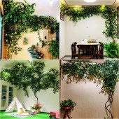 Nettenevime Yapay Çiçek 12 Adet Benjamin Yaprağı Yeşil Ağaç Yaprağı - 7