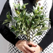 Nettenevime Yapay Zeytin Dalı 45cm 4 Meyveli Yapay Çiçek thumbnail 7