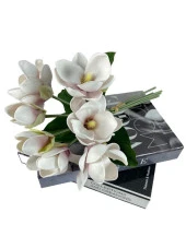 Nettenevime Yapay Çiçek Manolya Letex Eva Magnolia 33cm Pudra Uçuk Lila - 3